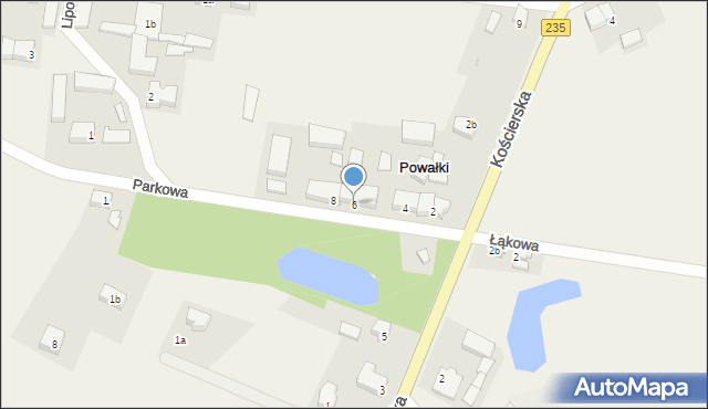 Powałki, Parkowa, 6, mapa Powałki