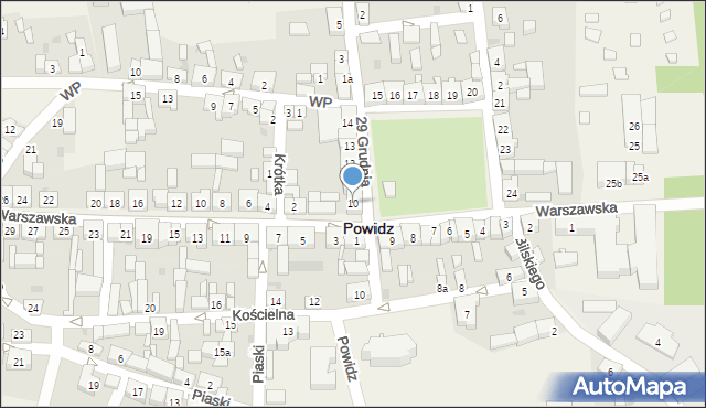 Powidz, Park Powstańców Wielkopolskich, 10, mapa Powidz