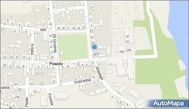 Powidz, Park Powstańców Wielkopolskich, 24, mapa Powidz