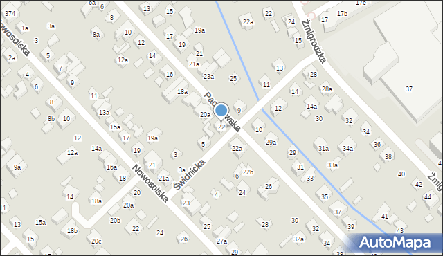 Poznań, Paczkowska, 22, mapa Poznania