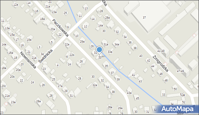 Poznań, Paczkowska, 33, mapa Poznania