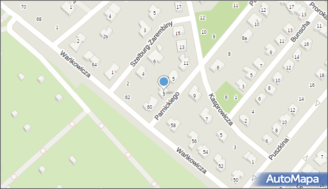 Poznań, Parnickiego Teodora, 3, mapa Poznania