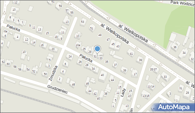 Poznań, Pałucka, 31a, mapa Poznania