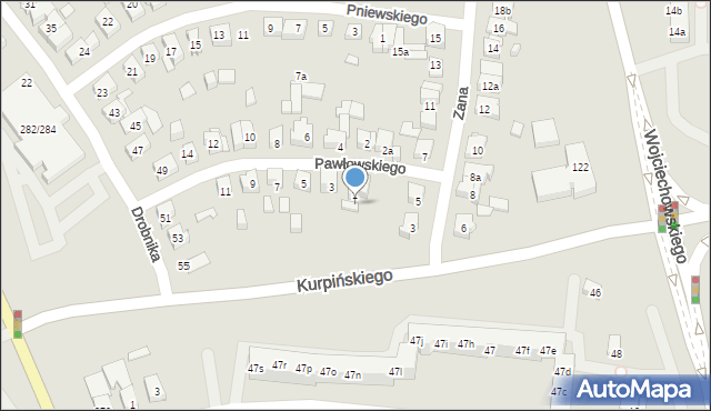 Poznań, Pawłowskiego Stanisława, 1b, mapa Poznania