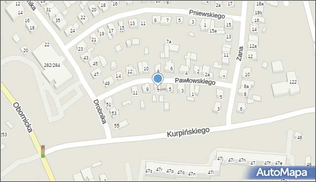 Poznań, Pawłowskiego Stanisława, 7, mapa Poznania