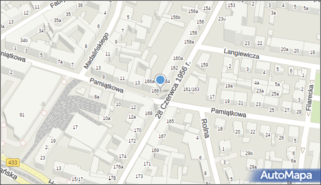 Poznań, Pamiątkowa, 15, mapa Poznania