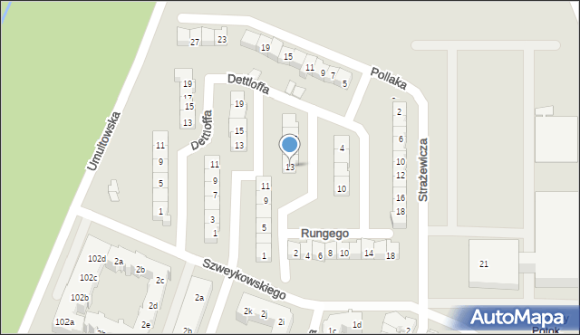 Poznań, Paczoskiego Józefa, 13, mapa Poznania