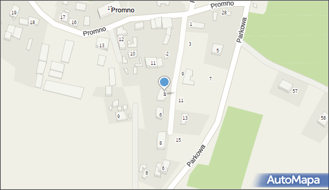 Promno, Parkowa, 4, mapa Promno