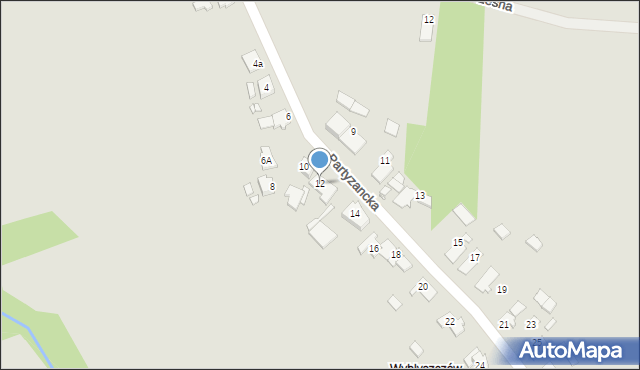 Prószków, Partyzancka, 12, mapa Prószków