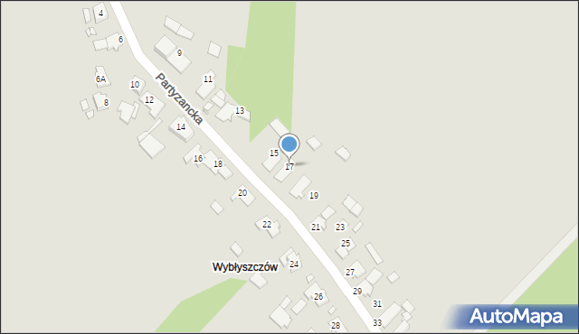 Prószków, Partyzancka, 17, mapa Prószków