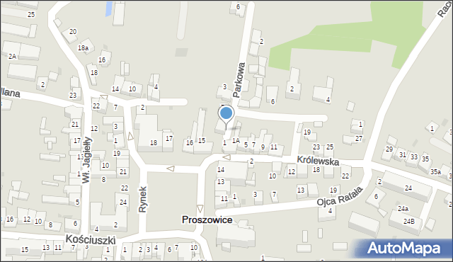 Proszowice, Parkowa, 1, mapa Proszowice