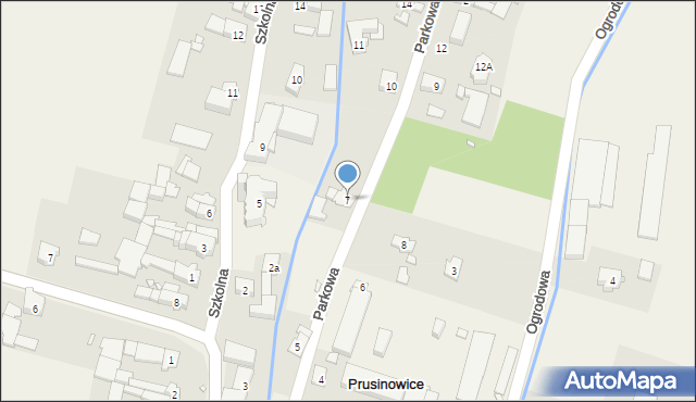 Prusinowice, Parkowa, 7, mapa Prusinowice