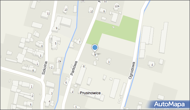 Prusinowice, Parkowa, 8, mapa Prusinowice