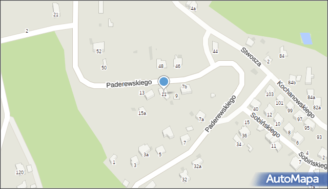 Przemyśl, Paderewskiego Ignacego Jana, 11, mapa Przemyśla