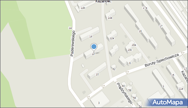 Przemyśl, Paderewskiego Ignacego Jana, 12, mapa Przemyśla