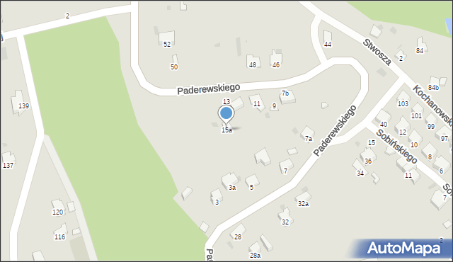 Przemyśl, Paderewskiego Ignacego Jana, 15a, mapa Przemyśla