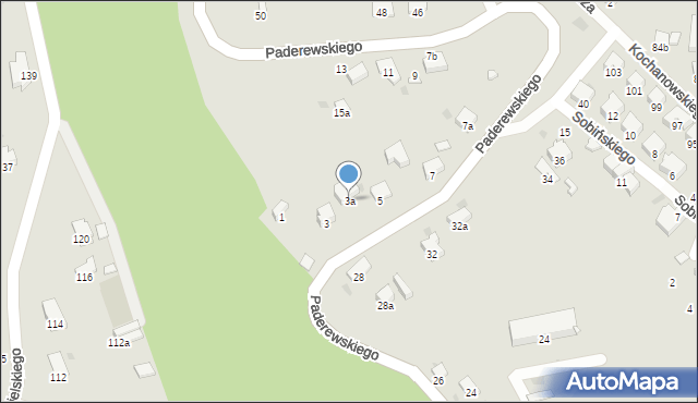 Przemyśl, Paderewskiego Ignacego Jana, 3a, mapa Przemyśla