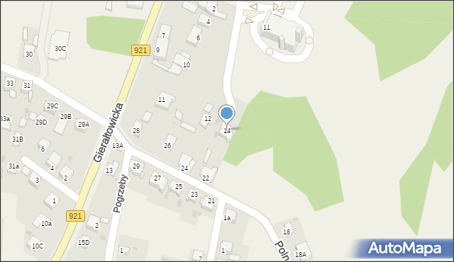 Przyszowice, Parkowa, 14, mapa Przyszowice