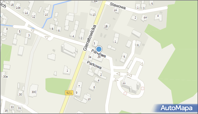 Przyszowice, Parkowa, 2b, mapa Przyszowice