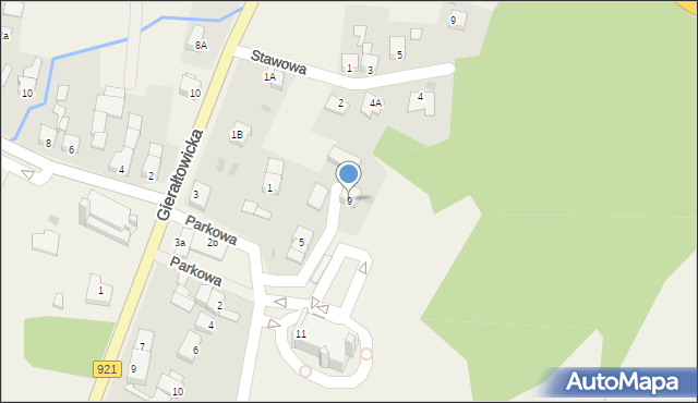 Przyszowice, Parkowa, 9, mapa Przyszowice