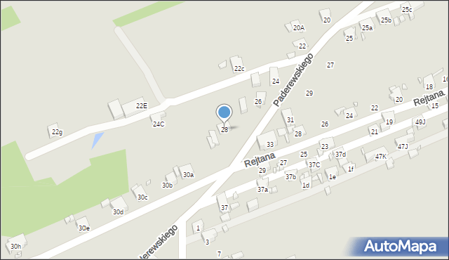 Pszów, Paderewskiego Ignacego Jana, 28, mapa Pszów