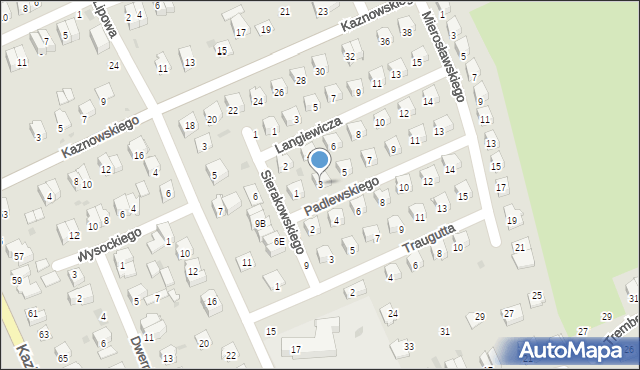 Puławy, Padlewskiego Zygmunta, gen., 3, mapa Puław