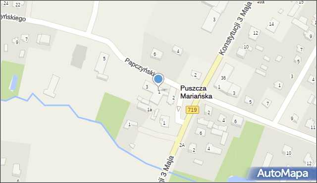 Puszcza Mariańska, Papczyńskiego Stanisława, 1, mapa Puszcza Mariańska