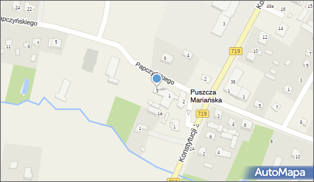 Puszcza Mariańska, Papczyńskiego Stanisława, 3, mapa Puszcza Mariańska