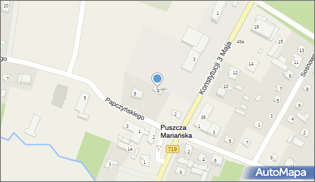 Puszcza Mariańska, Papczyńskiego Stanisława, 4, mapa Puszcza Mariańska