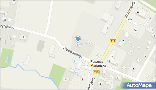 Puszcza Mariańska, Papczyńskiego Stanisława, 6, mapa Puszcza Mariańska