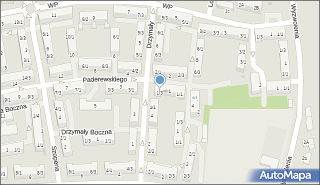 Pyskowice, Paderewskiego Ignacego Jana, 1/3, mapa Pyskowice