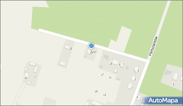 Pysznica, Partyzantów, 23, mapa Pysznica