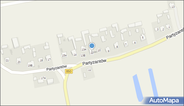 Rachanie, Partyzantów, 12, mapa Rachanie