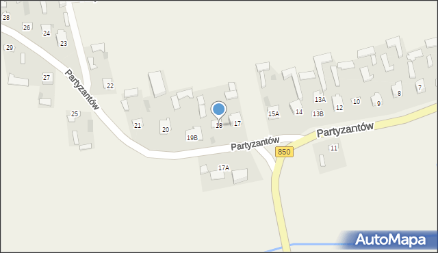 Rachanie, Partyzantów, 18, mapa Rachanie