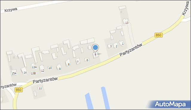 Rachanie, Partyzantów, 5, mapa Rachanie