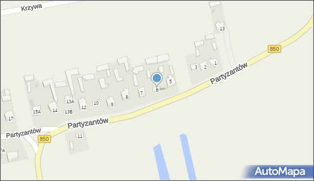 Rachanie, Partyzantów, 6, mapa Rachanie