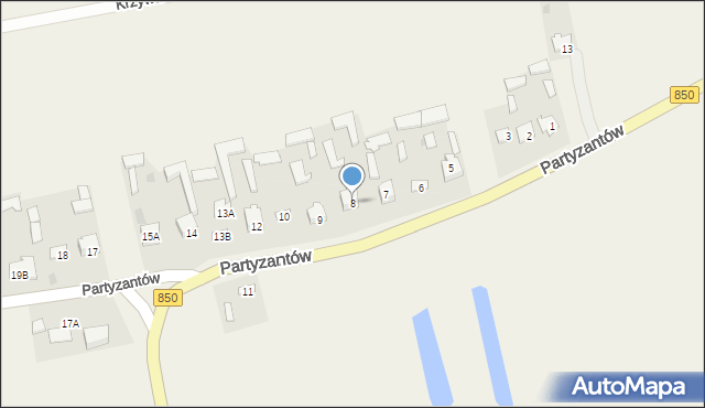 Rachanie, Partyzantów, 8, mapa Rachanie