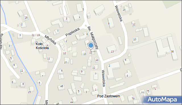 Raciborowice, Papieska, 12, mapa Raciborowice