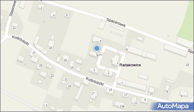 Radakowice, Pałacowa, 4, mapa Radakowice