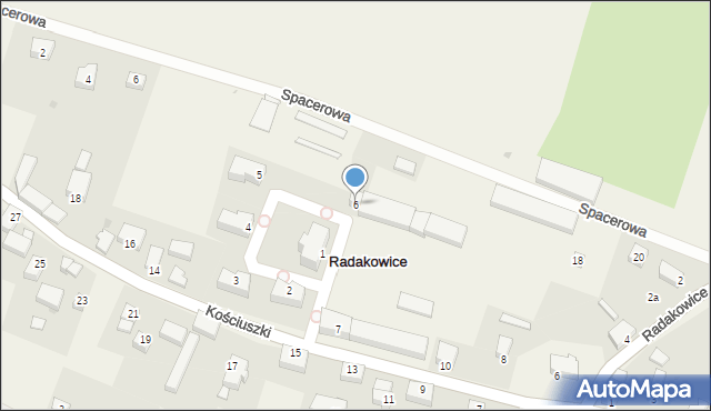 Radakowice, Pałacowa, 6, mapa Radakowice