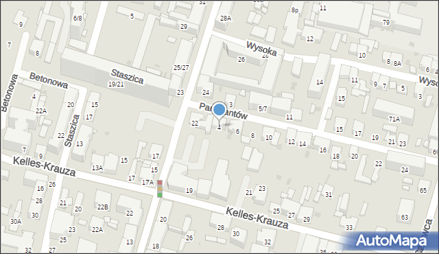 Radom, Partyzantów, 4, mapa Radomia