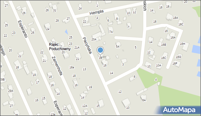 Radom, Pacyńska, 18, mapa Radomia