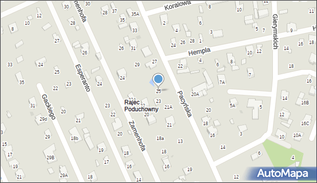 Radom, Pacyńska, 25, mapa Radomia