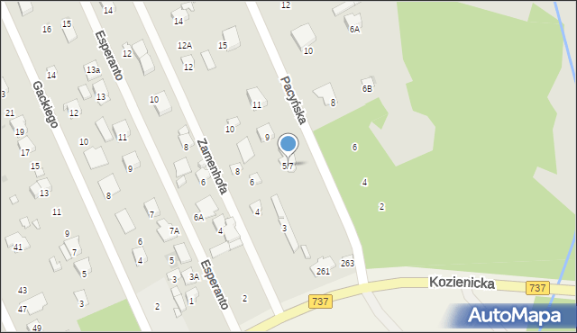 Radom, Pacyńska, 5/7, mapa Radomia