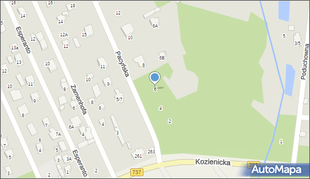 Radom, Pacyńska, 6, mapa Radomia