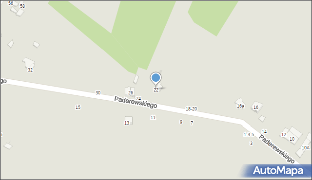 Radomsko, Paderewskiego Ignacego Jana, 22, mapa Radomsko