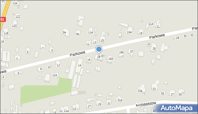 Radomsko, Parkowa, 18, mapa Radomsko
