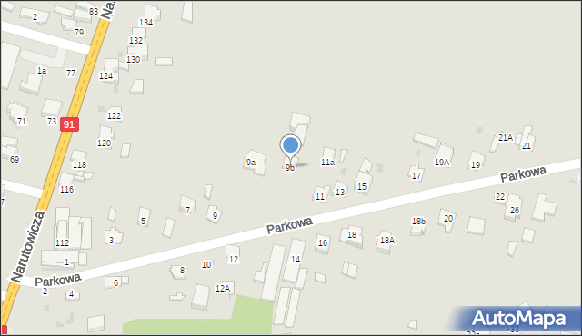 Radomsko, Parkowa, 9b, mapa Radomsko