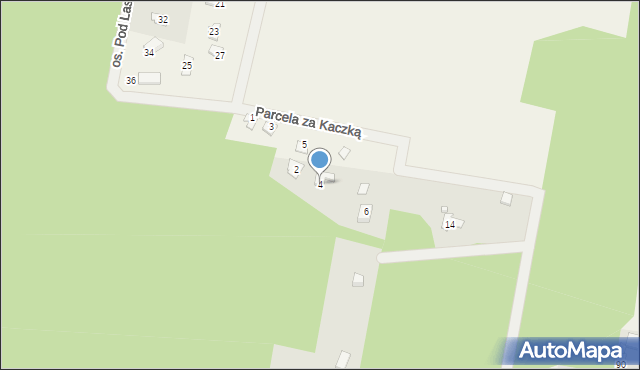 Radzymin, Parcela za Kaczką, 4, mapa Radzymin