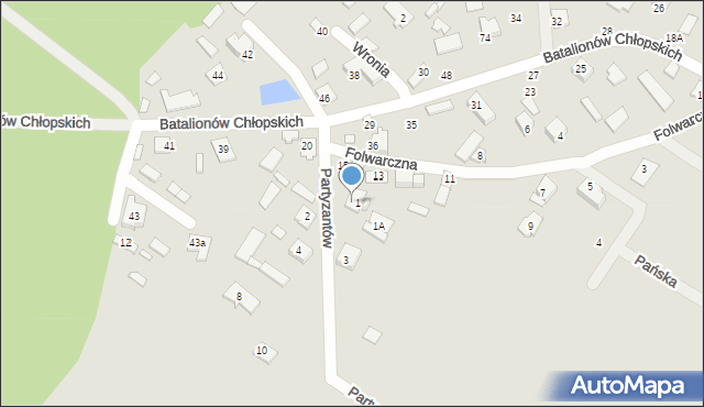 Radzymin, Partyzantów, 1, mapa Radzymin